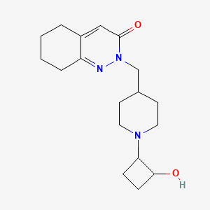 molecular formula C18H27N3O2 B2452944 2-{[1-(2-羟基环丁基)哌啶-4-基]甲基}-2,3,5,6,7,8-六氢环辛诺林-3-酮 CAS No. 2202371-22-8