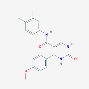molecular formula C21H23N3O3 B2452947 N-(3,4-二甲苯基)-4-(4-甲氧苯基)-6-甲基-2-氧代-1,2,3,4-四氢嘧啶-5-甲酰胺 CAS No. 941944-32-7