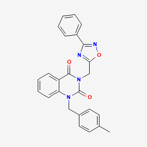 molecular formula C25H20N4O3 B2452949 1-(4-methylbenzyl)-3-((3-phenyl-1,2,4-oxadiazol-5-yl)methyl)quinazoline-2,4(1H,3H)-dione CAS No. 894928-77-9