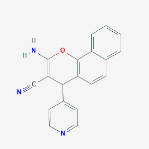 molecular formula C19H13N3O B2452951 2-amino-4-(pyridin-4-yl)-4H-benzo[h]chromene-3-carbonitrile CAS No. 299437-25-5