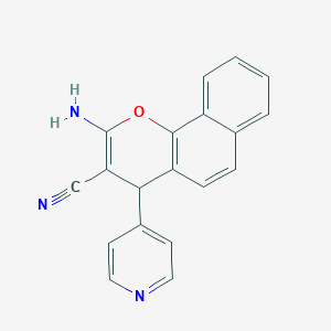 molecular formula C19H13N3O B2452951 2-氨基-4-(吡啶-4-基)-4H-苯并[h]咔喃-3-碳腈 CAS No. 299437-25-5