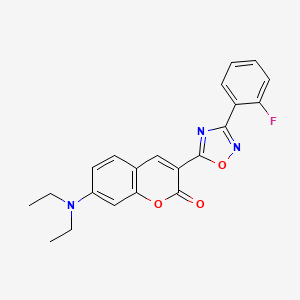 molecular formula C21H18FN3O3 B2452958 7-(二乙基氨基)-3-[3-(2-氟苯基)-1,2,4-噁二唑-5-基]-2H-香豆素-2-酮 CAS No. 892755-33-8