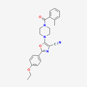 molecular formula C24H24N4O3 B2452991 2-(4-Ethoxyphenyl)-5-(4-(2-methylbenzoyl)piperazin-1-yl)oxazole-4-carbonitrile CAS No. 946377-82-8
