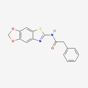 molecular formula C16H12N2O3S B2452995 N-([1,3]dioxolo[4,5-f][1,3]benzothiazol-6-yl)-2-phenylacetamide CAS No. 892853-36-0