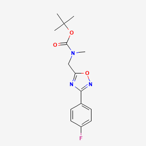 molecular formula C15H18FN3O3 B2452997 Tert-butyl {[3-(4-fluorophenyl)-1,2,4-oxadiazol-5-yl]methyl}methylcarbamate CAS No. 2058529-91-0