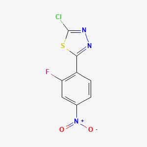 molecular formula C8H3ClFN3O2S B2453010 2-氯-5-(2-氟-4-硝基苯基)-1,3,4-噻二唑 CAS No. 1340057-97-7