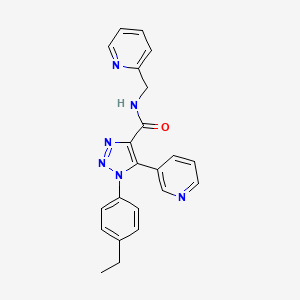 molecular formula C22H20N6O B2453023 1-(4-ethylphenyl)-5-pyridin-3-yl-N-(pyridin-2-ylmethyl)-1H-1,2,3-triazole-4-carboxamide CAS No. 1251613-79-2