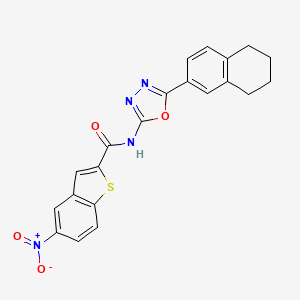 molecular formula C21H16N4O4S B2453027 5-nitro-N-[5-(5,6,7,8-tetrahydronaphthalen-2-yl)-1,3,4-oxadiazol-2-yl]-1-benzothiophene-2-carboxamide CAS No. 862809-26-5