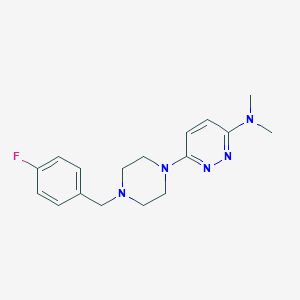 molecular formula C17H22FN5 B2453028 6-{4-[(4-fluorophenyl)methyl]piperazin-1-yl}-N,N-dimethylpyridazin-3-amine CAS No. 2415623-35-5