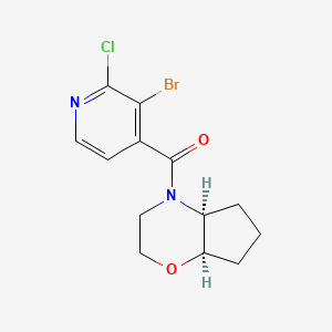 molecular formula C13H14BrClN2O2 B2453032 [(4As,7aR)-3,4a,5,6,7,7a-hexahydro-2H-cyclopenta[b][1,4]oxazin-4-yl]-(3-bromo-2-chloropyridin-4-yl)methanone CAS No. 2224195-79-1