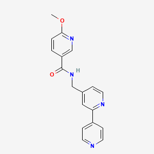 molecular formula C18H16N4O2 B2453037 N-([2,4'-bipyridin]-4-ylmethyl)-6-methoxynicotinamide CAS No. 2034400-95-6