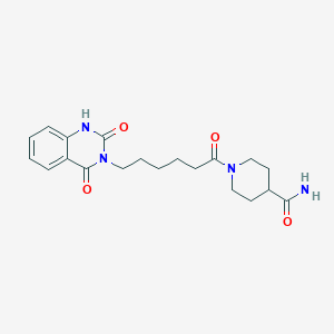 molecular formula C20H26N4O4 B2453038 1-[6-(2,4-二氧代-1H-喹唑啉-3-基)己酰基]哌啶-4-甲酰胺 CAS No. 896382-96-0