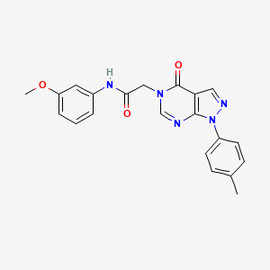 molecular formula C21H19N5O3 B2453039 N-(3-methoxyphenyl)-2-[1-(4-methylphenyl)-4-oxopyrazolo[3,4-d]pyrimidin-5-yl]acetamide CAS No. 863446-61-1
