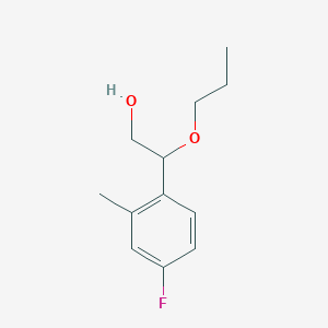 molecular formula C12H17FO2 B2453042 2-(4-氟-2-甲基苯基)-2-丙氧基乙醇 CAS No. 2138274-14-1