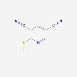 molecular formula C8H5N3S B2453048 2-(Methylsulfanyl)pyridine-3,5-dicarbonitrile CAS No. 1706459-51-9