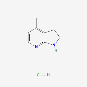 molecular formula C8H11ClN2 B2453051 4-甲基-2,3-二氢-1H-吡咯并[2,3-b]吡啶；盐酸盐 CAS No. 21718-98-9