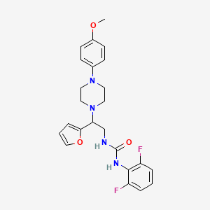 molecular formula C24H26F2N4O3 B2453052 1-(2,6-Difluorophenyl)-3-[2-(furan-2-yl)-2-[4-(4-methoxyphenyl)piperazin-1-yl]ethyl]urea CAS No. 1207055-14-8