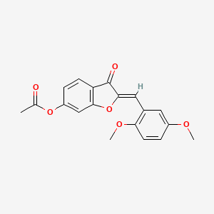 (Z)-2-(2,5-dimethoxybenzylidene)-3-oxo-2,3-dihydrobenzofuran-6-yl acetate