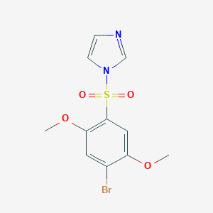 molecular formula C11H11BrN2O4S B245307 1-[(4-bromo-2,5-dimethoxyphenyl)sulfonyl]-1H-imidazole 