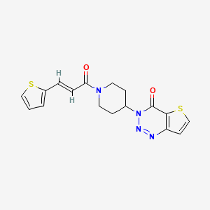 molecular formula C17H16N4O2S2 B2453073 (E)-3-(1-(3-(thiophen-2-yl)acryloyl)piperidin-4-yl)thieno[3,2-d][1,2,3]triazin-4(3H)-one CAS No. 2034997-18-5