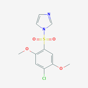 molecular formula C11H11ClN2O4S B245308 1-[(4-chloro-2,5-dimethoxyphenyl)sulfonyl]-1H-imidazole 