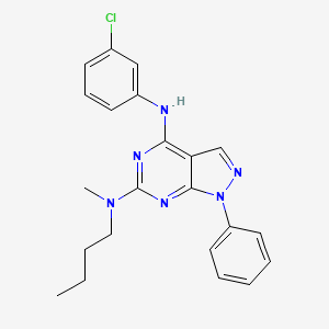 molecular formula C22H23ClN6 B2453082 N~6~-butyl-N~4~-(3-chlorophenyl)-N~6~-methyl-1-phenyl-1H-pyrazolo[3,4-d]pyrimidine-4,6-diamine CAS No. 955339-21-6
