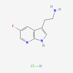 molecular formula C9H11ClFN3 B2453084 2-(5-氟-1H-吡咯并[2,3-b]吡啶-3-基)乙胺；盐酸盐 CAS No. 2095410-51-6