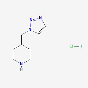 molecular formula C8H15ClN4 B2453085 4-(1H-1,2,3-三唑-1-基甲基)哌啶盐酸盐 CAS No. 1423032-62-5