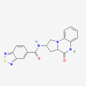 molecular formula C18H15N5O2S B2453091 N-(4-oxo-1,2,3,3a,4,5-hexahydropyrrolo[1,2-a]quinoxalin-2-yl)benzo[c][1,2,5]thiadiazole-5-carboxamide CAS No. 2034200-87-6