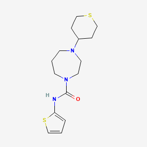 molecular formula C15H23N3OS2 B2453093 4-(tetrahydro-2H-thiopyran-4-yl)-N-(thiophen-2-yl)-1,4-diazepane-1-carboxamide CAS No. 2034418-97-6