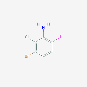 molecular formula C6H4BrClIN B2453094 3-溴-2-氯-6-碘苯胺 CAS No. 1695342-13-2