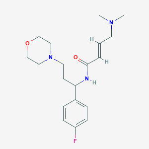 molecular formula C19H28FN3O2 B2453097 (E)-4-(Dimethylamino)-N-[1-(4-fluorophenyl)-3-morpholin-4-ylpropyl]but-2-enamide CAS No. 2411324-43-9