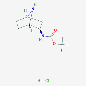 molecular formula C11H21ClN2O2 B2453098 tert-butyl rac-(1S,2R,4R)-7-azabicyclo[2.2.1]hept-2-ylcarbamate hydrochloride CAS No. 1909287-31-5