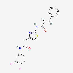molecular formula C20H15F2N3O2S B2453106 N-(4-(2-((3,4-difluorophenyl)amino)-2-oxoethyl)thiazol-2-yl)cinnamamide CAS No. 1005927-35-4