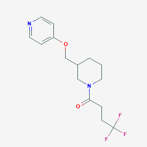 molecular formula C15H19F3N2O2 B2453107 4,4,4-Trifluoro-1-[3-(pyridin-4-yloxymethyl)piperidin-1-yl]butan-1-one CAS No. 2380098-61-1