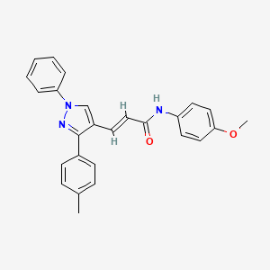 (E)-N-(4-methoxyphenyl)-3-[3-(4-methylphenyl)-1-phenylpyrazol-4-yl]prop-2-enamide