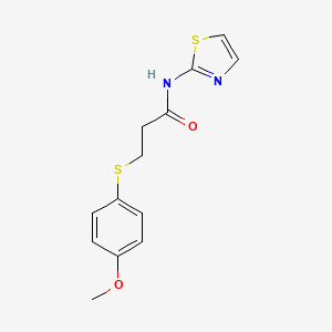 molecular formula C13H14N2O2S2 B2453125 3-((4-methoxyphenyl)thio)-N-(thiazol-2-yl)propanamide CAS No. 941952-66-5
