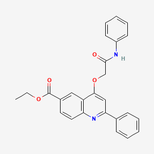 molecular formula C26H22N2O4 B2453126 4-(2-苯基喹啉-6-甲酸-2-苯基乙氧基)-2-苯基喹啉-6-羧酸乙酯 CAS No. 1114647-63-0