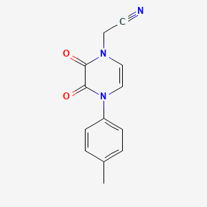 molecular formula C13H11N3O2 B2453135 2-(2,3-dioxo-4-(p-tolyl)-3,4-dihydropyrazin-1(2H)-yl)acetonitrile CAS No. 1226434-59-8