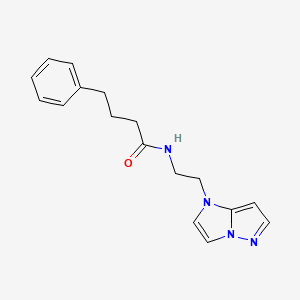 molecular formula C17H20N4O B2453136 N-(2-(1H-imidazo[1,2-b]pyrazol-1-yl)ethyl)-4-phenylbutanamide CAS No. 1795300-01-4