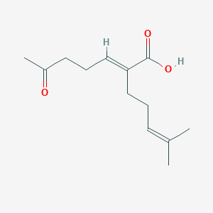 molecular formula C13H20O3 B2453140 (E)-2-(4-Methylpent-3-enyl)-6-oxohept-2-enoic acid CAS No. 1217271-07-2