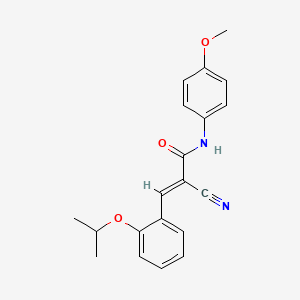 molecular formula C20H20N2O3 B2453142 (E)-2-氰基-3-(2-异丙氧基苯基)-N-(4-甲氧基苯基)丙烯酰胺 CAS No. 365239-87-8