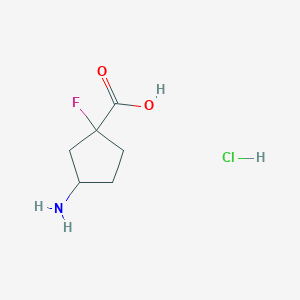 molecular formula C6H11ClFNO2 B2453147 3-amino-1-fluorocyclopentane-1-carboxylic acid hydrochloride, Mixture of isomers CAS No. 1803567-20-5