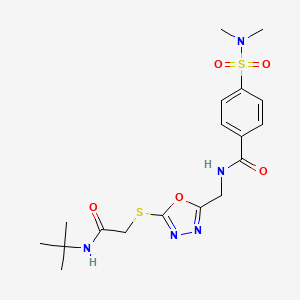 N-((5-((2-(tert-butylamino)-2-oxoethyl)thio)-1,3,4-oxadiazol-2-yl)methyl)-4-(N,N-dimethylsulfamoyl)benzamide