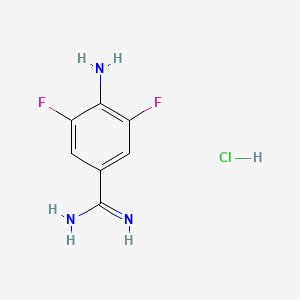 molecular formula C7H8ClF2N3 B2453151 4-Amino-3,5-difluorobenzene-1-carboximidamide hydrochloride CAS No. 1803597-06-9