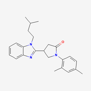 molecular formula C24H29N3O B2453152 1-(2,4-二甲苯基)-4-[1-(3-甲基丁基)苯并咪唑-2-基]吡咯烷-2-酮 CAS No. 847394-31-4