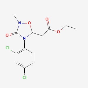 molecular formula C13H14Cl2N2O4 B2453162 Ethyl 2-[4-(2,4-dichlorophenyl)-2-methyl-3-oxo-1,2,4-oxadiazolan-5-yl]acetate CAS No. 477870-09-0