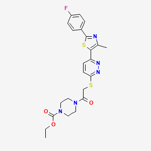 Ethyl 4-(2-((6-(2-(4-fluorophenyl)-4-methylthiazol-5-yl)pyridazin-3-yl)thio)acetyl)piperazine-1-carboxylate
