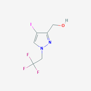 molecular formula C6H6F3IN2O B2453170 [4-Iodo-1-(2,2,2-trifluoroethyl)-1H-pyrazol-3-yl]methanol CAS No. 2101196-97-6