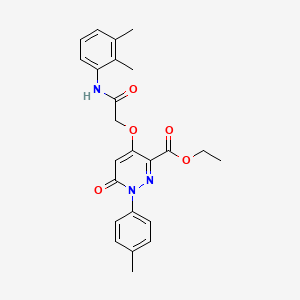 molecular formula C24H25N3O5 B2453188 Ethyl 4-(2-((2,3-dimethylphenyl)amino)-2-oxoethoxy)-6-oxo-1-(p-tolyl)-1,6-dihydropyridazine-3-carboxylate CAS No. 899960-19-1